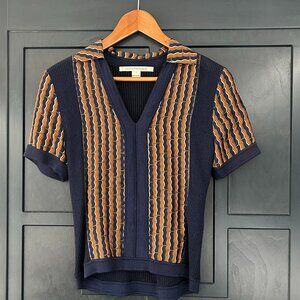 Diane von Furstenberg Paley Merino Wool, Rayon, and Silk Knit Top - Size S